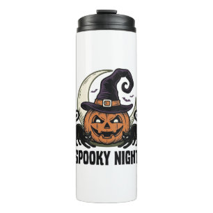 Halloween Pumpkin Cat Witch Hat Vintage Shirt_1 Thermal Tumbler