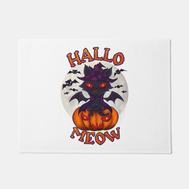 Halloween Pumpkin Catoween Doormat (Front)