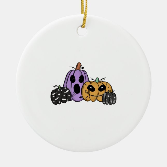 Halloween Pumpkin                                Ceramic Ornament (Front)