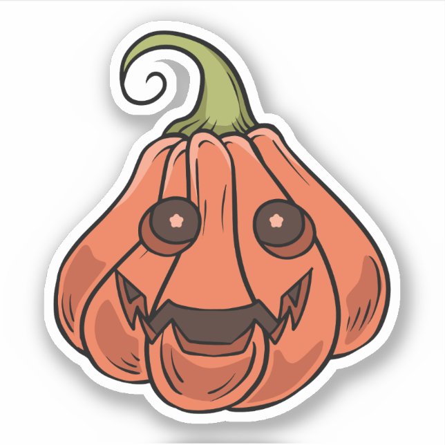 Halloween Pumpkin Character Sticker (Front)