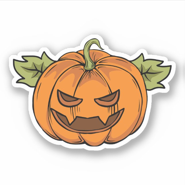 Halloween Pumpkin Character Sticker (Front)