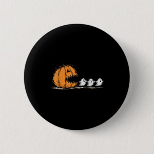 Halloween Pumpkin Chasing Ghost 2 Inch Round Button
