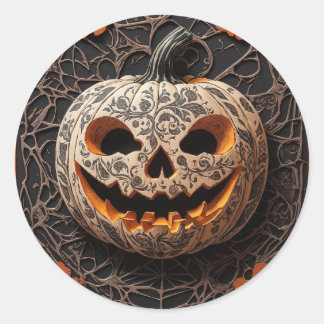 Halloween pumpkin classic round sticker