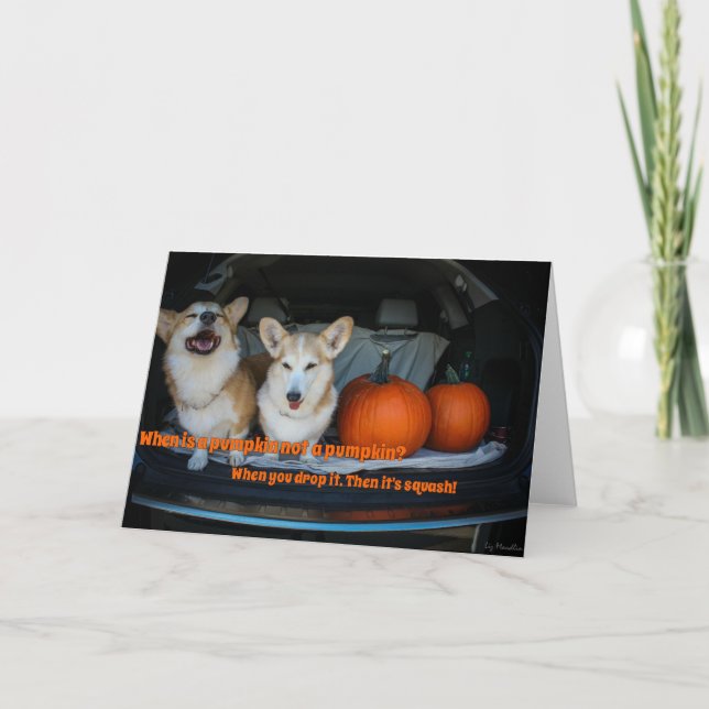Halloween pumpkin corgi card (Front)