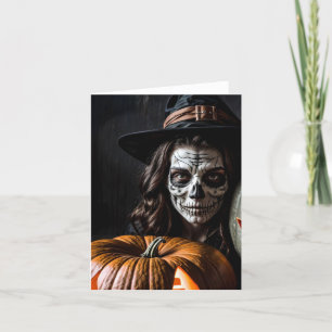 Halloween Pumpkin & Costume Anime Holiday Card