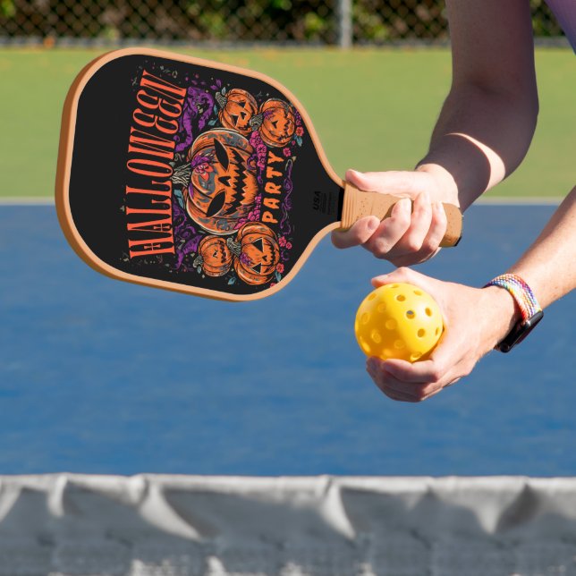 Halloween, Pumpkin Coven Bloom, Gothic Pickleball Paddle (Insitu)
