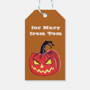 Halloween pumpkin  Custom  Gift Tag