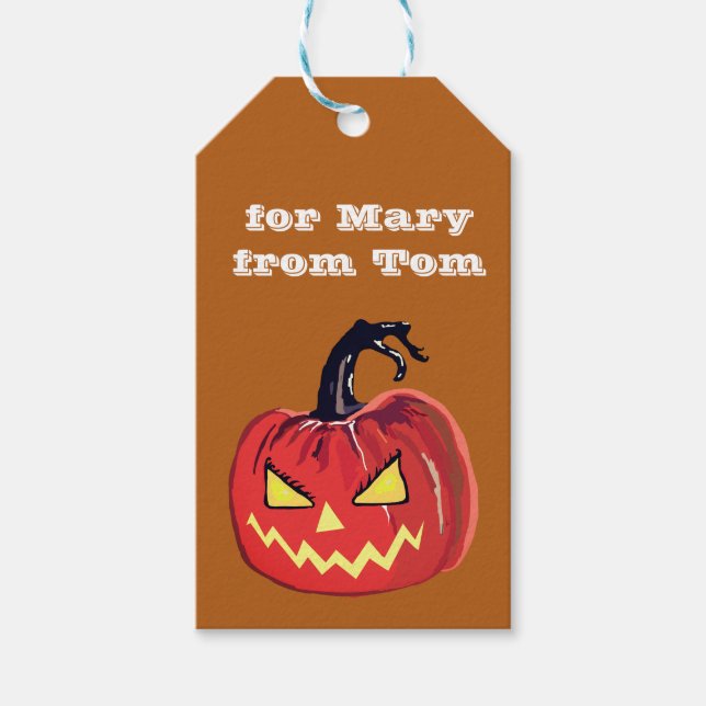 Halloween pumpkin  Custom  Gift Tag (Front)