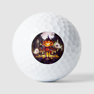 Halloween Pumpkin Cute Ghosts Moon Scary Forest Golf Balls