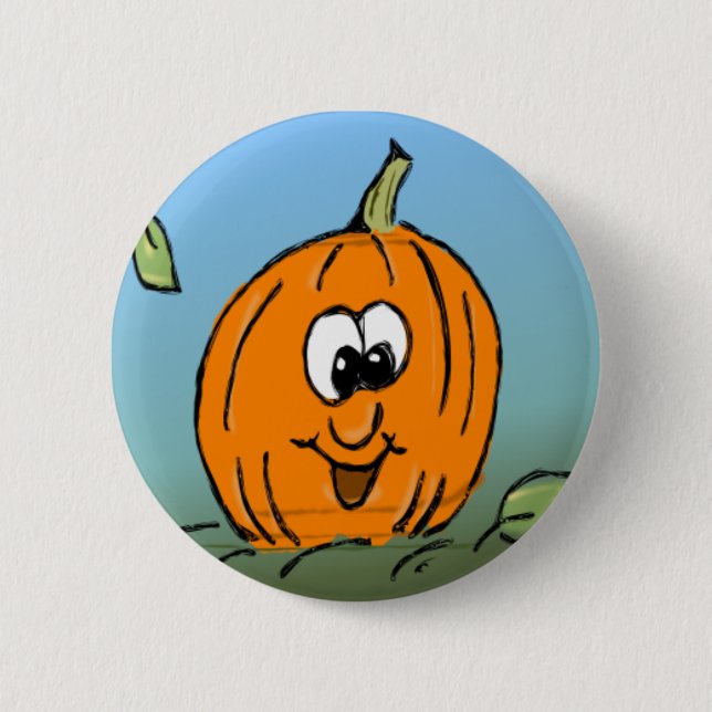 Halloween Pumpkin Cute Smiling Friendly  2 Inch Round Button (Front)