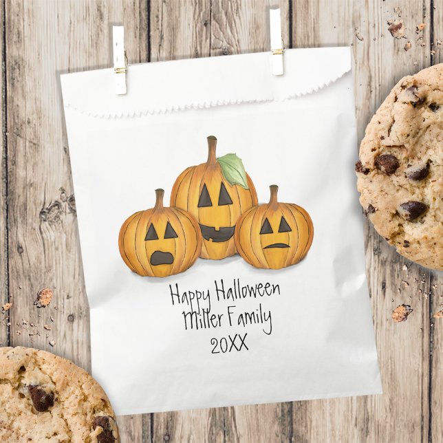 Halloween Pumpkin Cute Whimsical Jack O Lantern Favour Bag (Creator Uploaded)