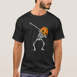 Halloween Pumpkin Dabbing Skeleton Costume   T-Shirt
