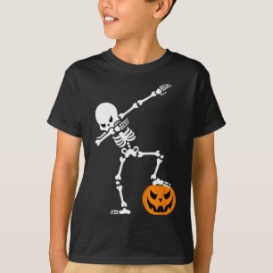 Halloween Pumpkin Dabbing Skeleton For Men Women K T-Shirt