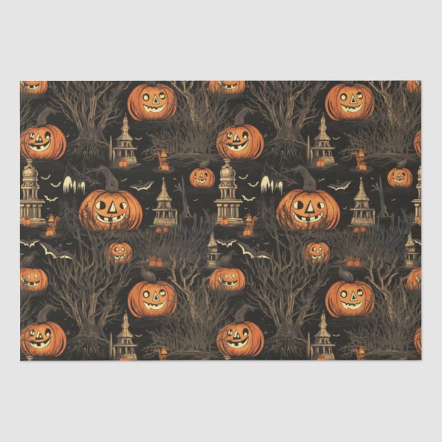 Halloween Pumpkin Dark Tissue Paper (Front)