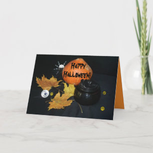 Halloween Pumpkin decorating Holiday Card