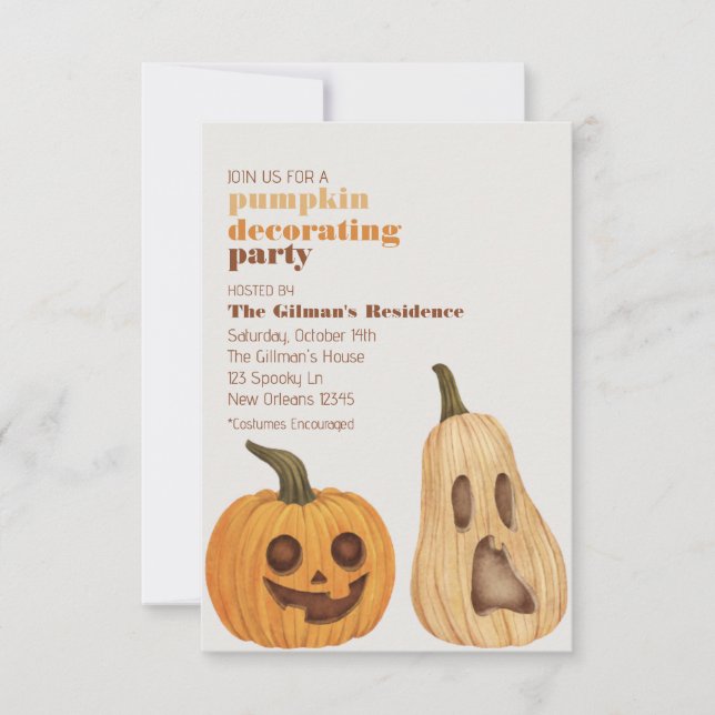 Halloween Pumpkin Decorating Part Invite (Front)