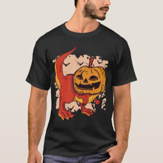 Halloween Pumpkin Dinosaur Spooky Creepy Cute T-Shirt