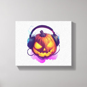 Halloween Pumpkin DJ Party Canvas Print