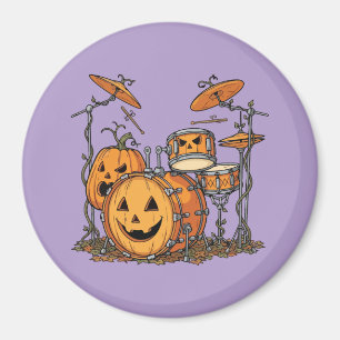 Halloween Pumpkin Drum Set Magnet