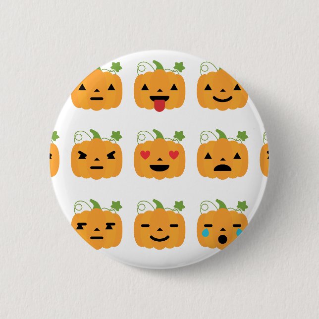 halloween pumpkin emojis 2 inch round button (Front)