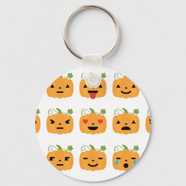 halloween pumpkin emojis keychain (Front)