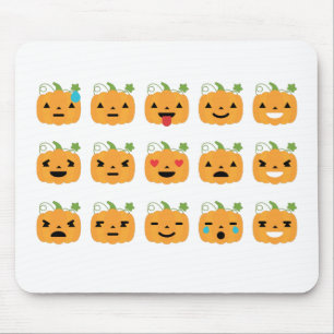 halloween pumpkin emojis mouse pad