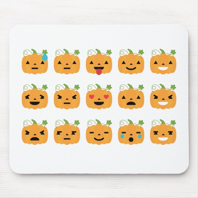 halloween pumpkin emojis mouse pad (Front)