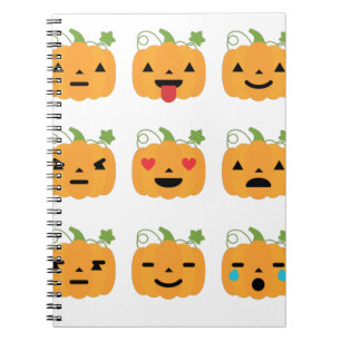 halloween pumpkin emojis notebook