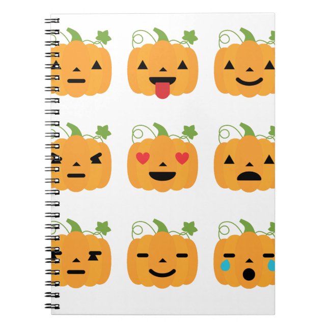 halloween pumpkin emojis notebook (Front)