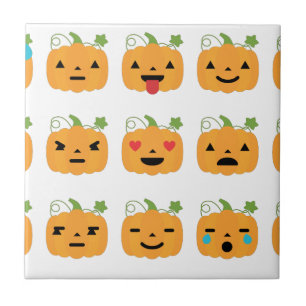 halloween pumpkin emojis tile