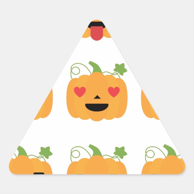 halloween pumpkin emojis triangle sticker (Front)