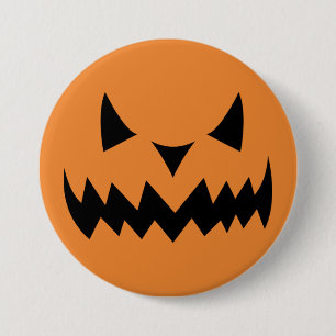 Halloween Pumpkin Face 3 Inch Round Button