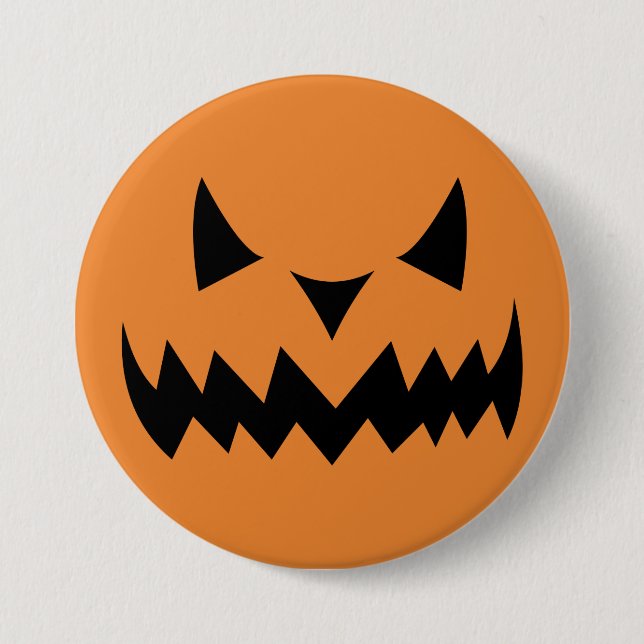 Halloween Pumpkin Face 3 Inch Round Button (Front)