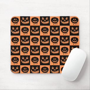 Halloween Pumpkin Face Ghost Spooky Pattern Mouse Pad