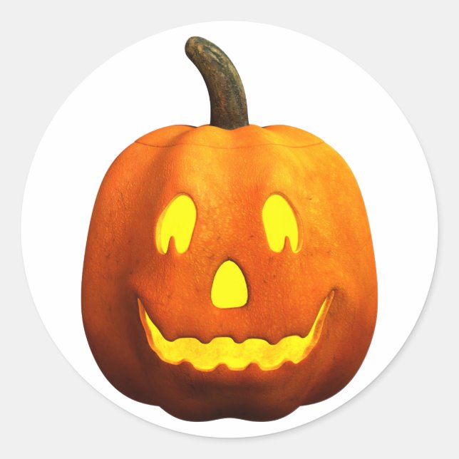 Halloween Pumpkin Face - Happy Classic Round Sticker (Front)
