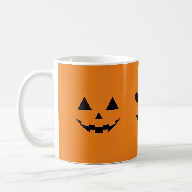 Halloween Pumpkin Face Holiday Mug (Left)