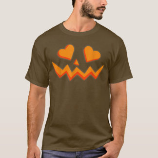 Halloween Pumpkin Face JackO'lantern Heart Eyes T-Shirt