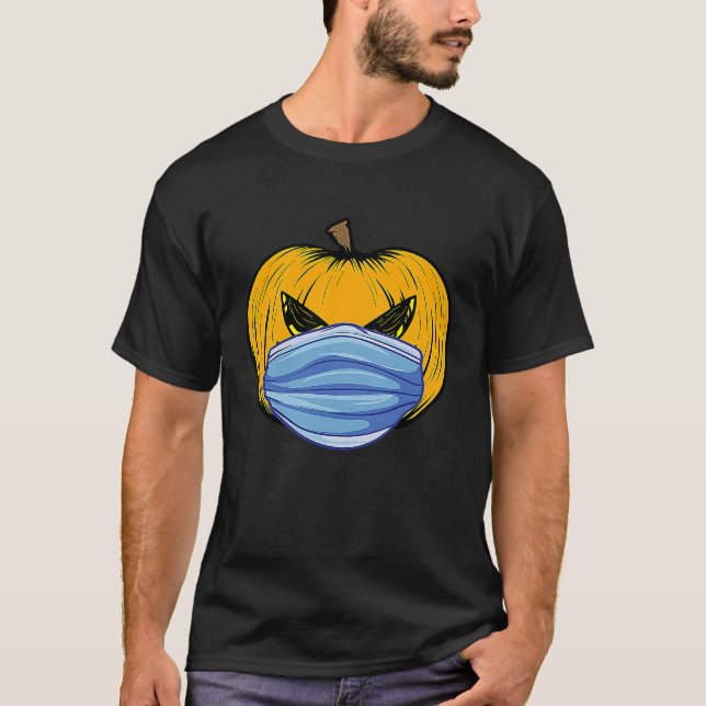 Halloween Pumpkin Face Mask Sinister Evil Jack OLa T-Shirt (Front)