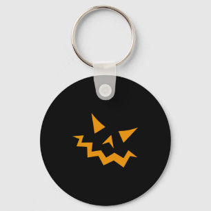 Halloween Pumpkin Face - Orange Horror Keychain