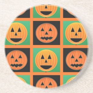 Halloween pumpkin face pattern coaster