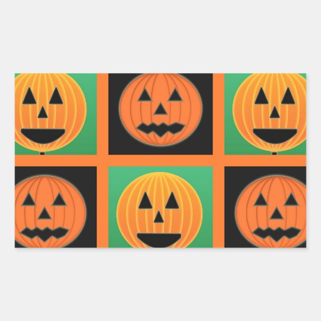Halloween pumpkin face pattern sticker (Front)