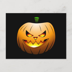 Halloween Pumpkin Face Postcard