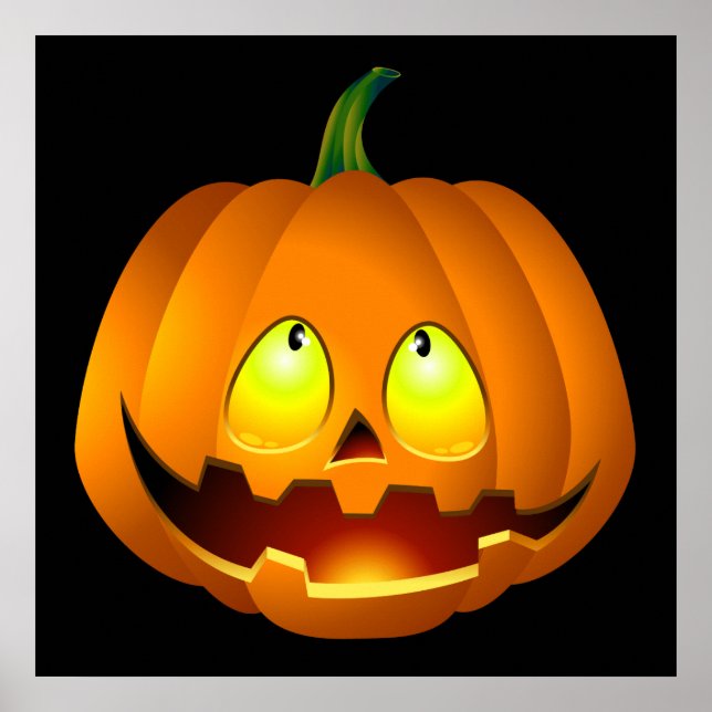 Halloween Pumpkin Face Poster (Front)