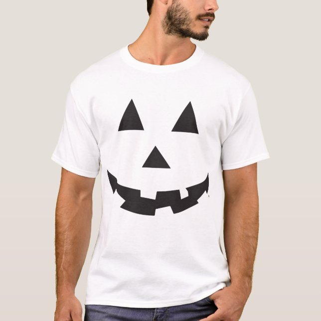 Halloween Pumpkin Face Scary Eyes Mouth Illuminati T-Shirt (Front)
