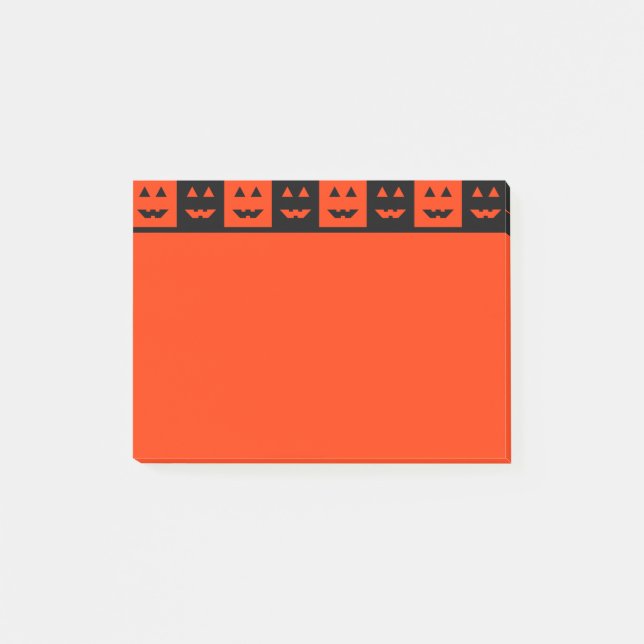 Halloween Pumpkin Face Squares Post-it Notes (Front)