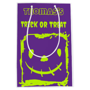 Halloween Pumpkin Face Trick or Treat Medium Gift Bag