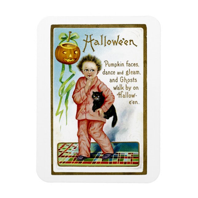 Hallowe'en Pumpkin Faces Magnet (Vertical)