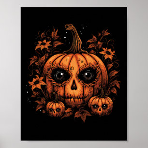 Halloween Pumpkin Fall Autumn Costume Women Poster