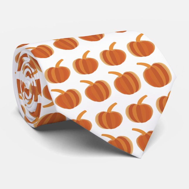 Halloween Pumpkin Fall Autumn Halloween  Tie (Rolled)