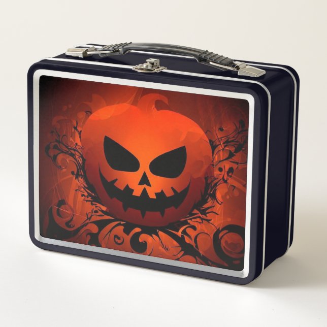 Halloween/Pumpkin/fall/autumn Metal Lunch Box (Front)